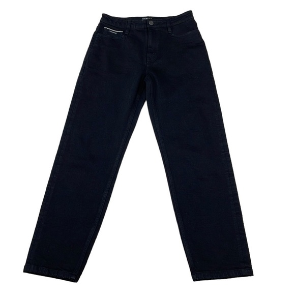 Frank and Oak Jeans Cyndi Straight Fit Black Denim Size 25 - Picture 1 of 11